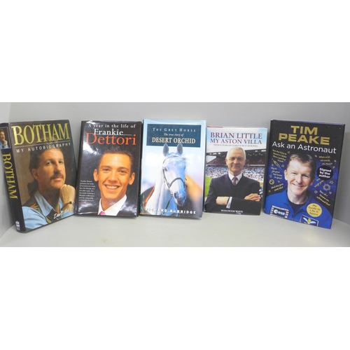 792 - Five signed biographies including Ian Botham and Tim Peake