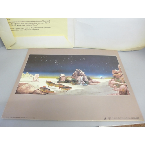 800 - A Roger Dean portfolio of prints (1970s prog rock artist for Yes)