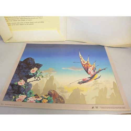 800 - A Roger Dean portfolio of prints (1970s prog rock artist for Yes)