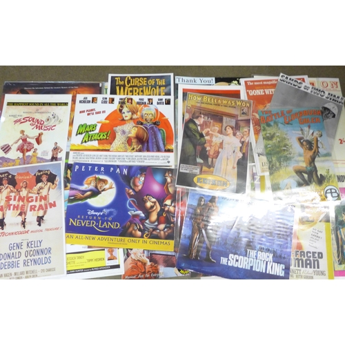 802 - Tin signs, laminated cinema posters plus a record songbook