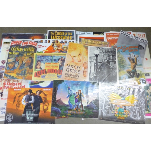 802 - Tin signs, laminated cinema posters plus a record songbook