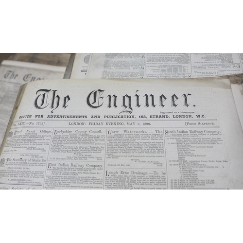 805 - A collection of approximately forty 19th Century Engineer newspapers