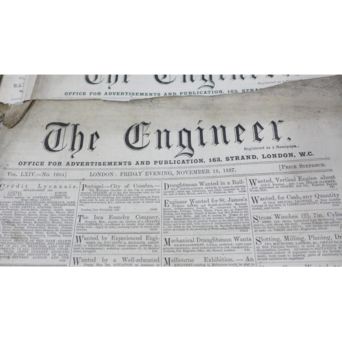 805 - A collection of approximately forty 19th Century Engineer newspapers