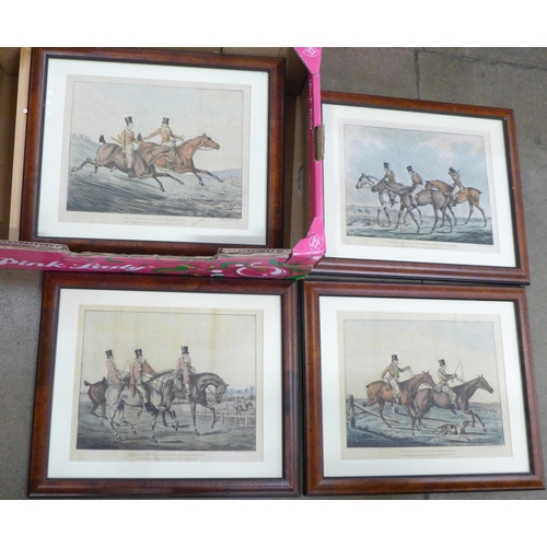 806 - Henry Alken, hunting prints, possible set of six 330 x 270 prints, The Right Sort; Morning, Afternoo... 