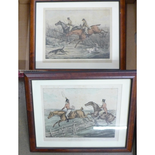 806 - Henry Alken, hunting prints, possible set of six 330 x 270 prints, The Right Sort; Morning, Afternoo... 