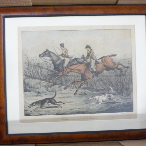 806 - Henry Alken, hunting prints, possible set of six 330 x 270 prints, The Right Sort; Morning, Afternoo... 