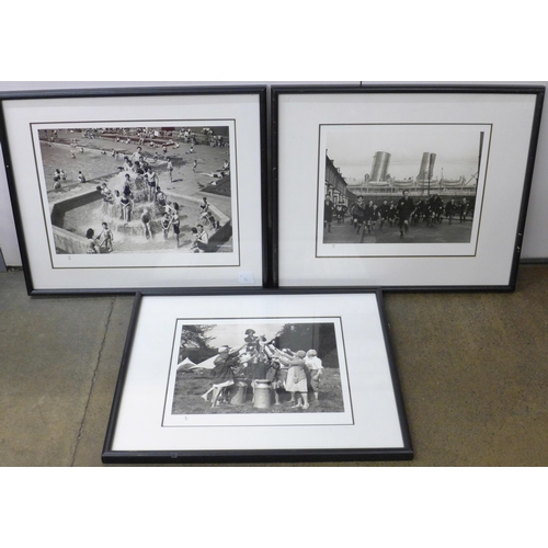 812 - Yester Years, three iconic photographs, showing At The Lido Limited Edition 19/21, Milk Delivery at ... 