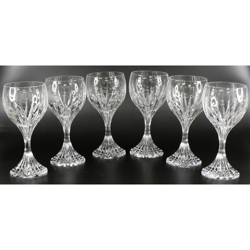 818 - A collection of Massena pattern Baccarat drinking glasses - A set of six large wine glasses, six sma... 