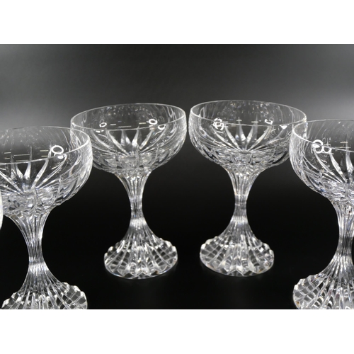 818 - A collection of Massena pattern Baccarat drinking glasses - A set of six large wine glasses, six sma... 