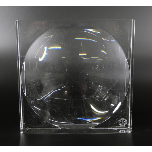 819 - A Baccarat glass square dish, 14cm square (one corner a/f)