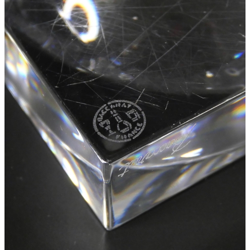 819 - A Baccarat glass square dish, 14cm square (one corner a/f)