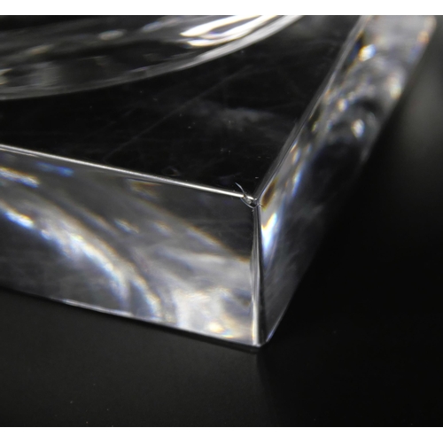 819 - A Baccarat glass square dish, 14cm square (one corner a/f)