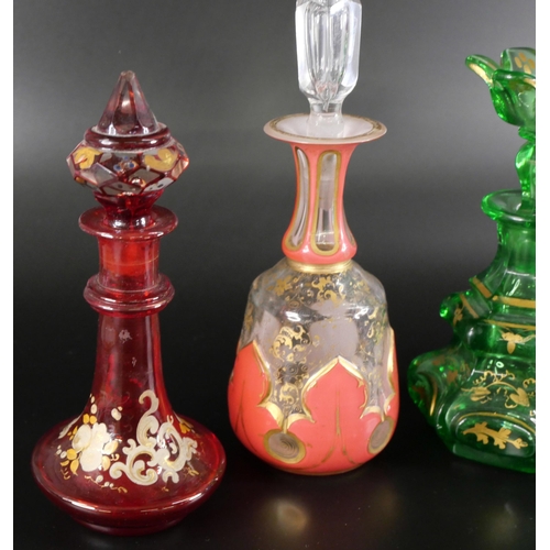 821 - Four Bohemian scent bottles, circa 1860