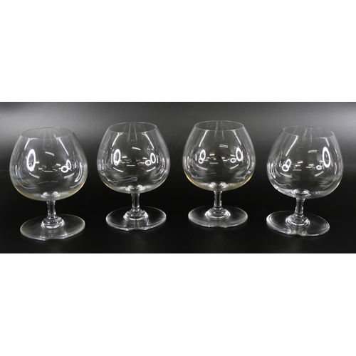 824 - A set of four Baccarat brandy glasses, and a set of four Baccarat champagne flutes