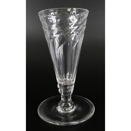 835 - Eight wrythen ale glasses, circa 1800, one with chip to rim