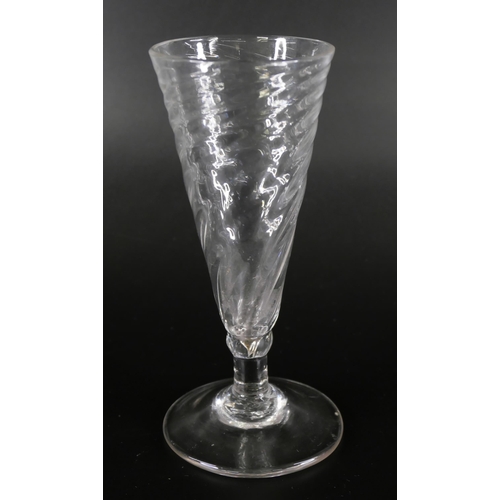 835 - Eight wrythen ale glasses, circa 1800, one with chip to rim