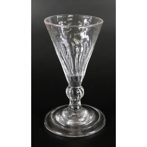 835 - Eight wrythen ale glasses, circa 1800, one with chip to rim