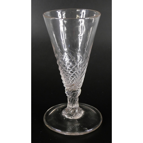 835 - Eight wrythen ale glasses, circa 1800, one with chip to rim