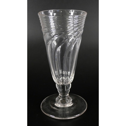 835 - Eight wrythen ale glasses, circa 1800, one with chip to rim