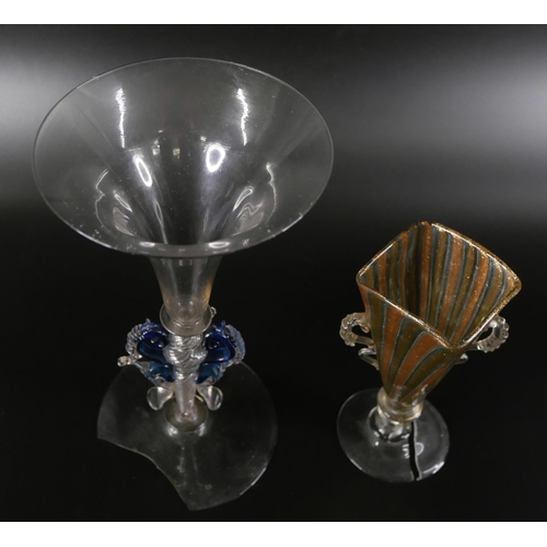 842 - Two mid 19th Century Venetian glasses, both a/f