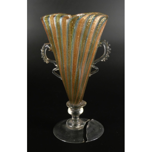 842 - Two mid 19th Century Venetian glasses, both a/f