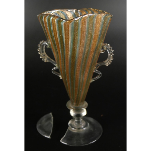 842 - Two mid 19th Century Venetian glasses, both a/f