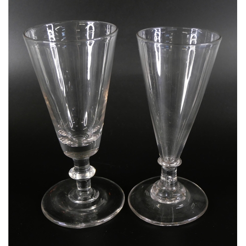 843 - Eleven plain and engraved ale glasses, circa 1800 and earlier