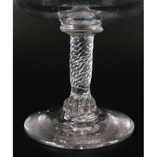 844 - A circa 1760 lace maker's lamp with incised stem, 8cm