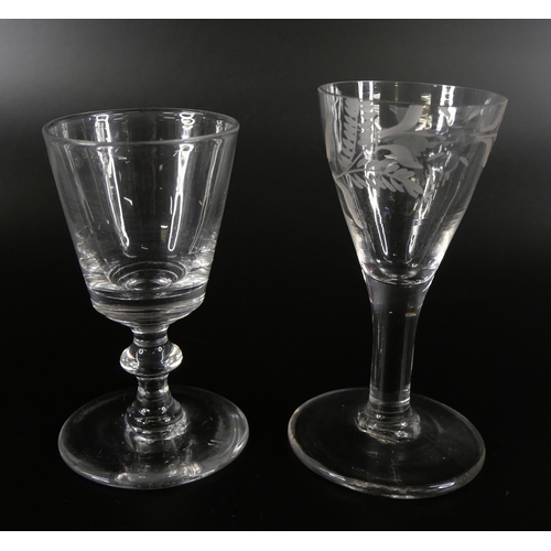 845 - Fourteen tot glasses including miniatures, circa 1800 and earlier