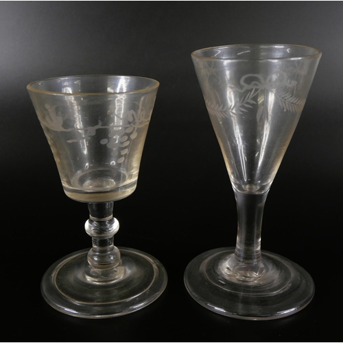 845 - Fourteen tot glasses including miniatures, circa 1800 and earlier