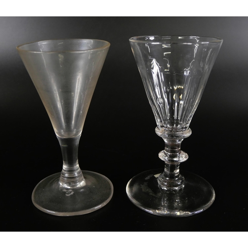 845 - Fourteen tot glasses including miniatures, circa 1800 and earlier