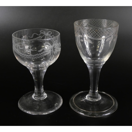 847 - Eleven tot glasses including miniatures, circa 1800 and earlier