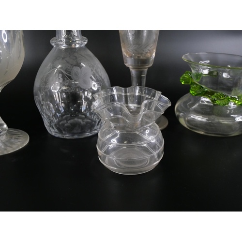 860 - Three boxes of crystal and glass, other glasses, vases and decanters, some a/f