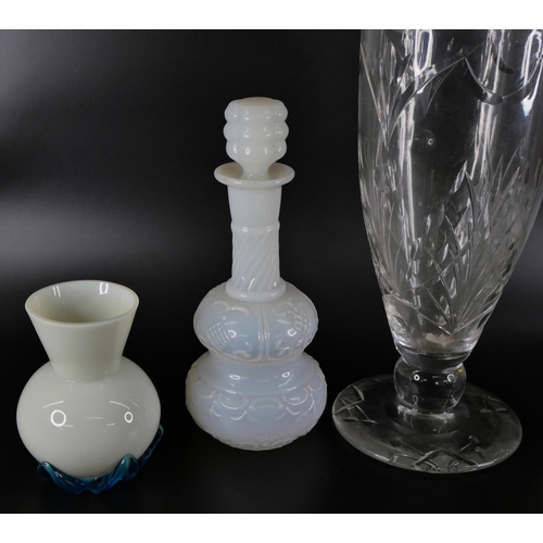 863 - A collection of glassware including coloured glass, opaline glass, crystal, some a/f