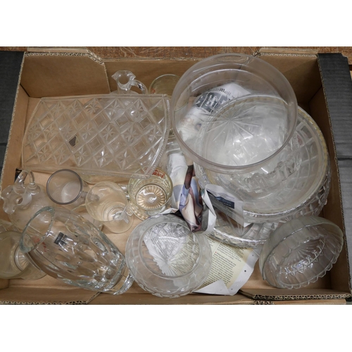 863 - A collection of glassware including coloured glass, opaline glass, crystal, some a/f