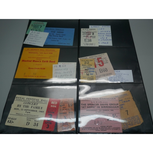 878 - A collection of 1960s onwards ticket stubs, The Herd, Small Faces, Beach Boys, The Hollies, Spencer ... 