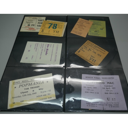 878 - A collection of 1960s onwards ticket stubs, The Herd, Small Faces, Beach Boys, The Hollies, Spencer ... 