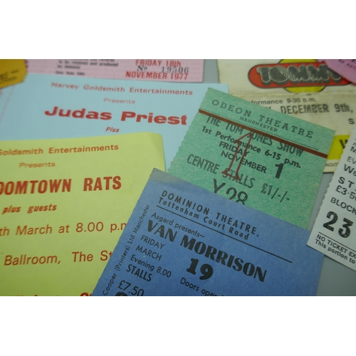 882 - Concert ticket stubs, 1960s onwards, Chuck Berry, ELO, Roy Orbison, Rainbow, Soft Machine, Yes, Thin... 