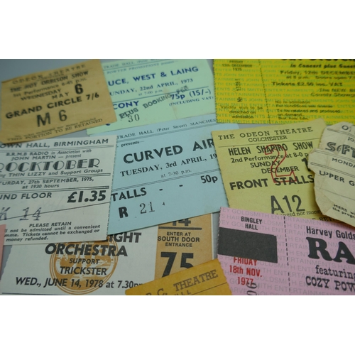 882 - Concert ticket stubs, 1960s onwards, Chuck Berry, ELO, Roy Orbison, Rainbow, Soft Machine, Yes, Thin... 