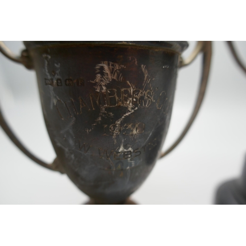 901 - Two silver trophies, both marked Chambers Cup, 1933 and 1930, 209g