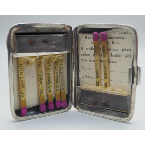 934 - A silver match book holder, Chester 1923