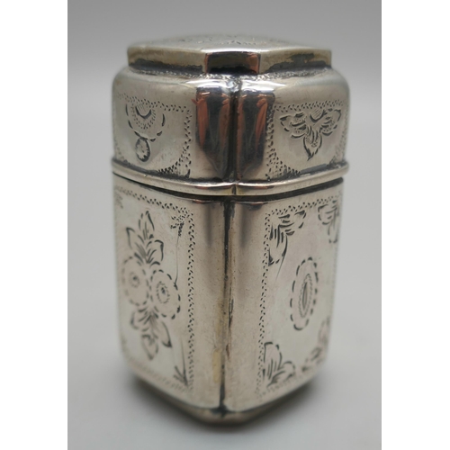 936 - A 19th Century continental silver container, 21g