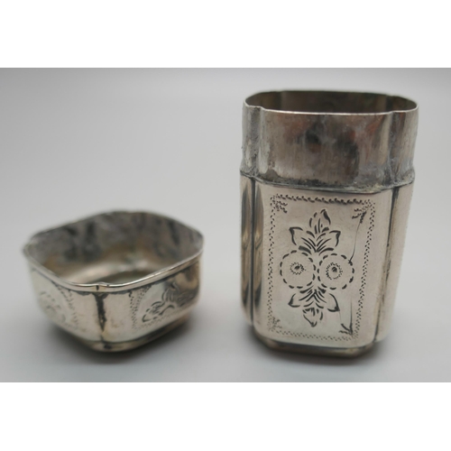 936 - A 19th Century continental silver container, 21g