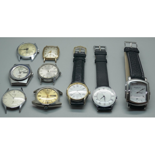 942 - A collection of mechanical wristwatches including Bulova lacking crown, Caravelle, Bentima, etc.