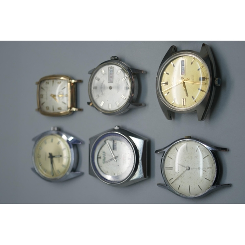 942 - A collection of mechanical wristwatches including Bulova lacking crown, Caravelle, Bentima, etc.