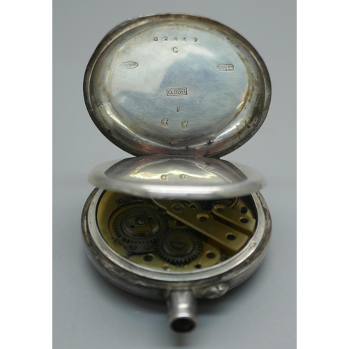 944 - A collection of watch parts including a silver half hunter pocket watch, a/f