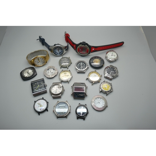 947 - A collection of quartz wristwatches including Coca-Cola and Pulsar