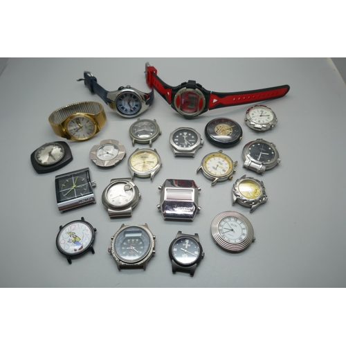 947 - A collection of quartz wristwatches including Coca-Cola and Pulsar