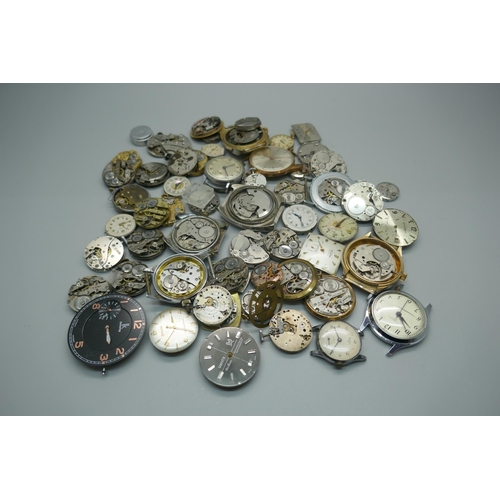 948 - A collection of mechanical wristwatch movements