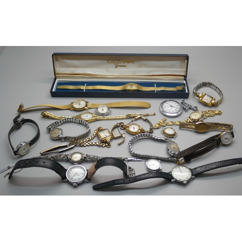 967 - A collection of lady's wristwatches including Sekonda, Timex, Cyma, Avia, Baume and Helvetia